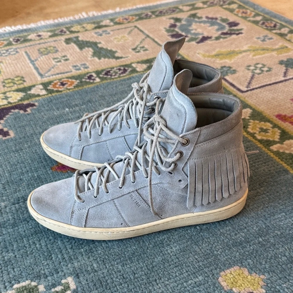 Women's Saint Laurent Suede High-Top Sneakers